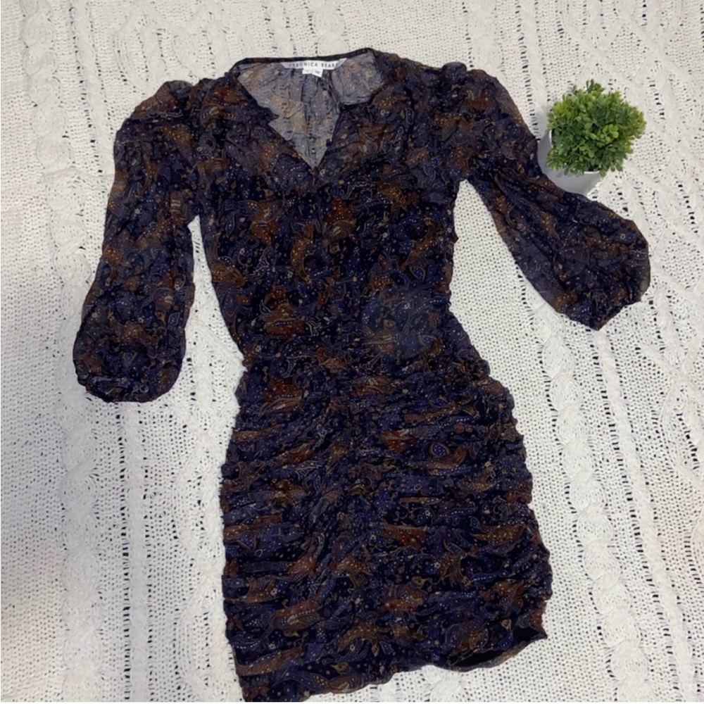 Veronica Beard 100% Silk Purple Dress